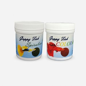 غذای ماهی گوپی مدل spirulina & color وزن 100 گرم بسته دو عددی